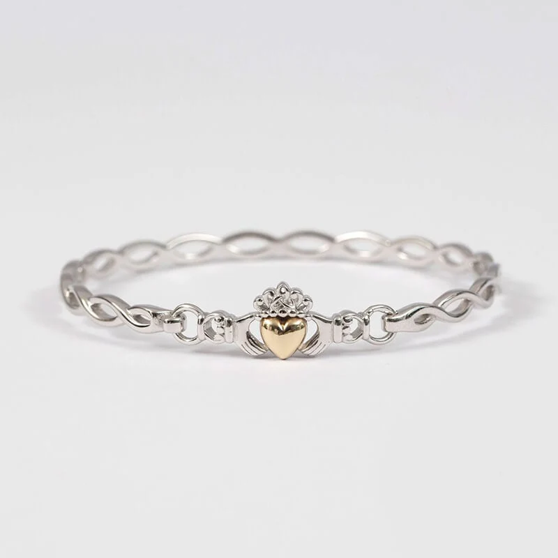 10k Gold & Silver Claddagh Bracelet