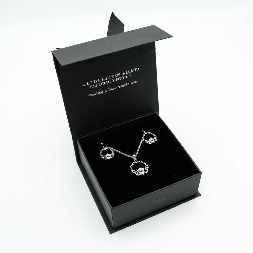 10k Gold & Silver Claddagh Jewelry Set - Image 2