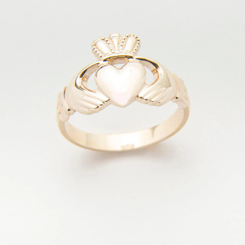 14k Gold Gents Claddagh Ring