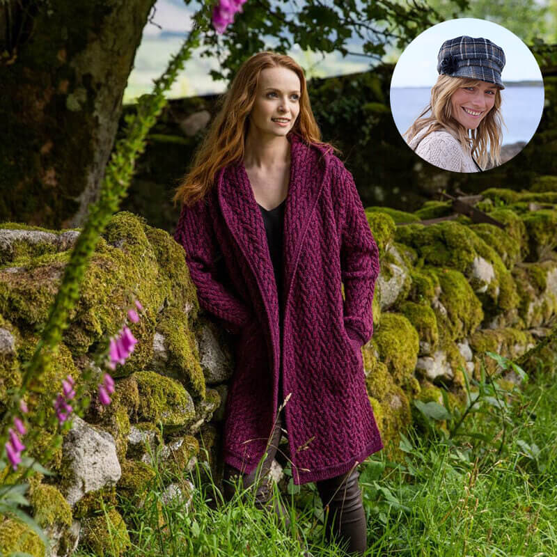 The Aran Cardigan & Newsboy Style Cap Set - Image 10