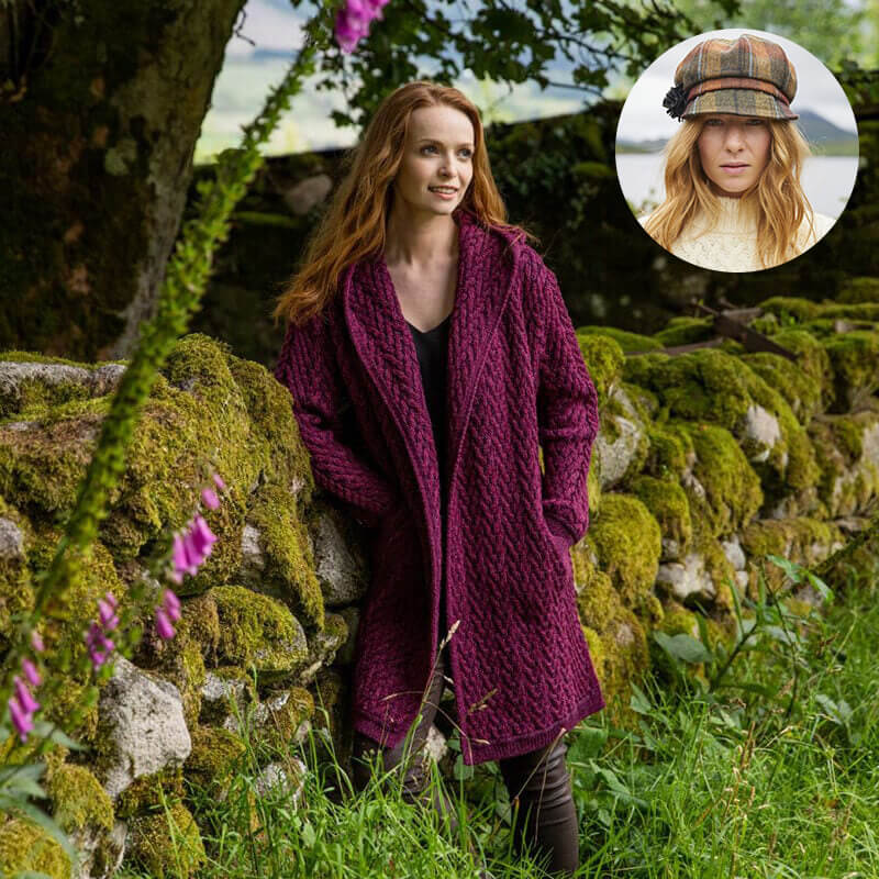 The Aran Cardigan & Newsboy Style Cap Set - Image 11