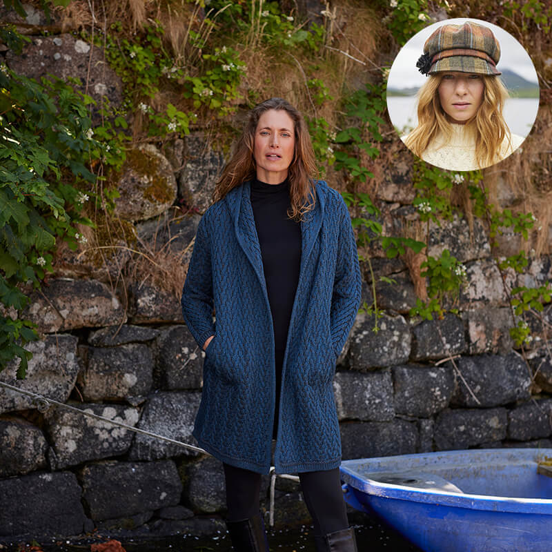 The Aran Cardigan & Newsboy Style Cap Set - Image 6