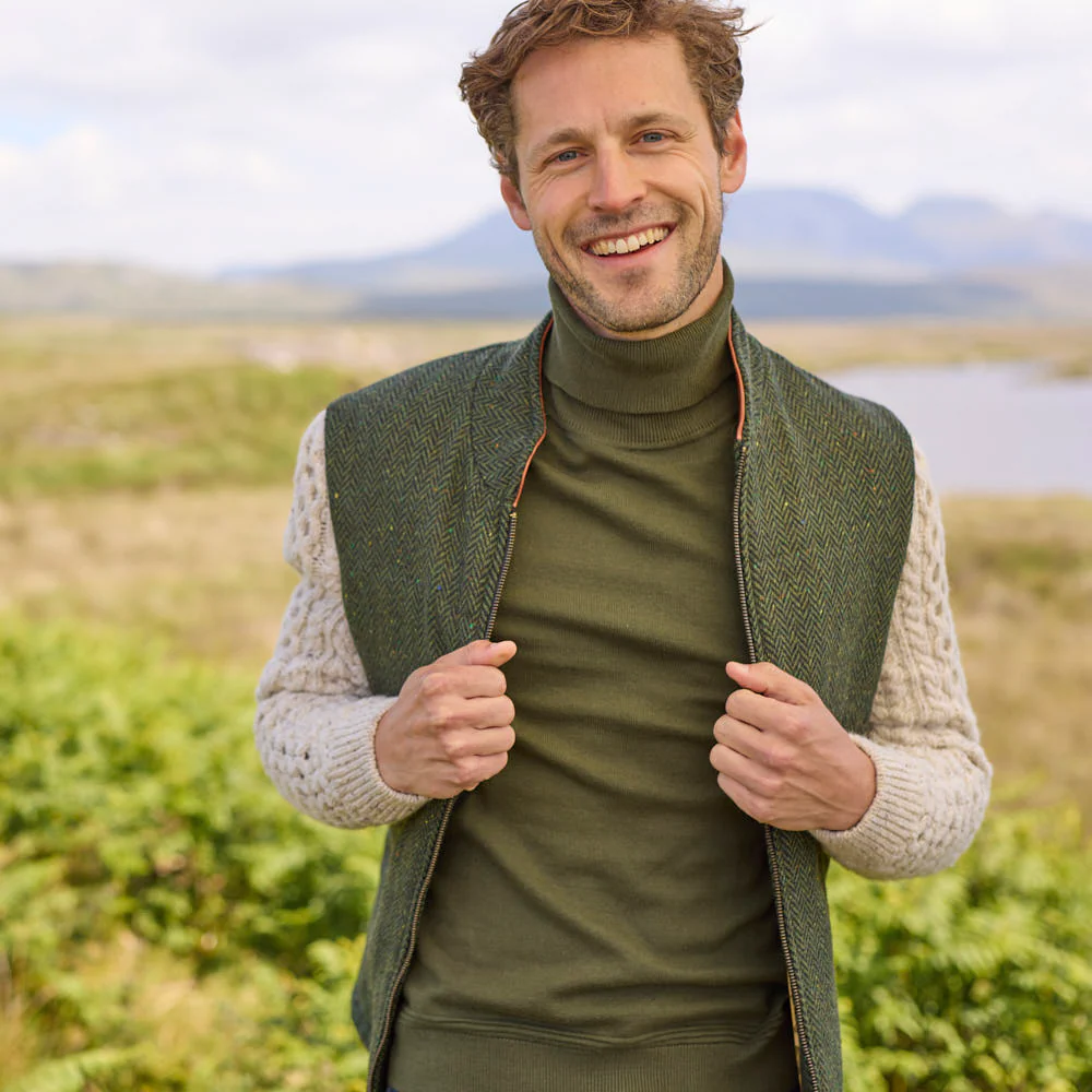 Aran Sleeves Tweed Jacket - Image 5