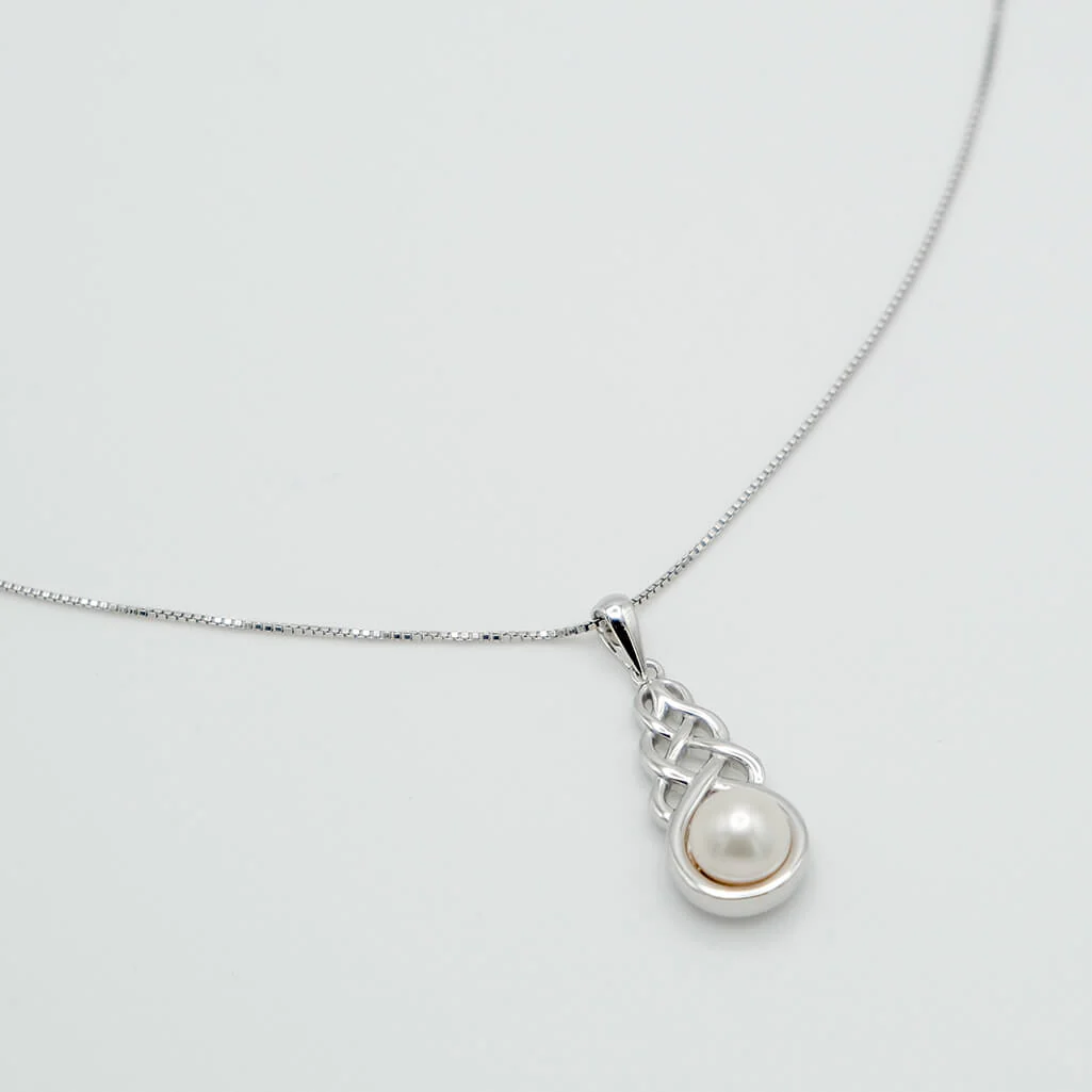 Celtic Knot Drop Pearl Pendant