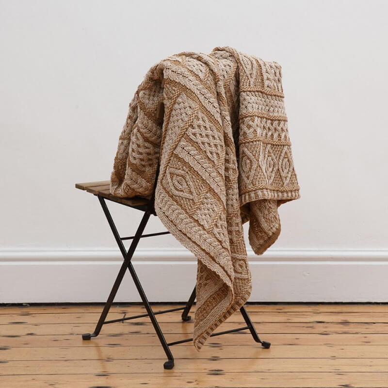 Celtic Two Tone Aran Throw Blanket - Image 3