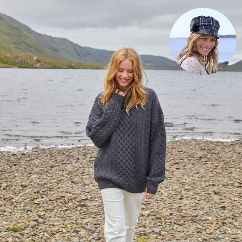 The Timeless Irish Style Bundle for Her: Aran Sweater & Newsboy Cap - Image 14