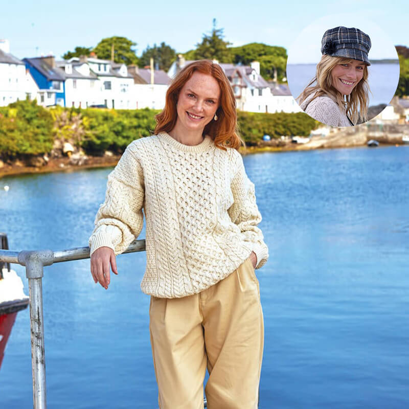 The Timeless Irish Style Bundle for Her: Aran Sweater & Newsboy Cap - Image 5