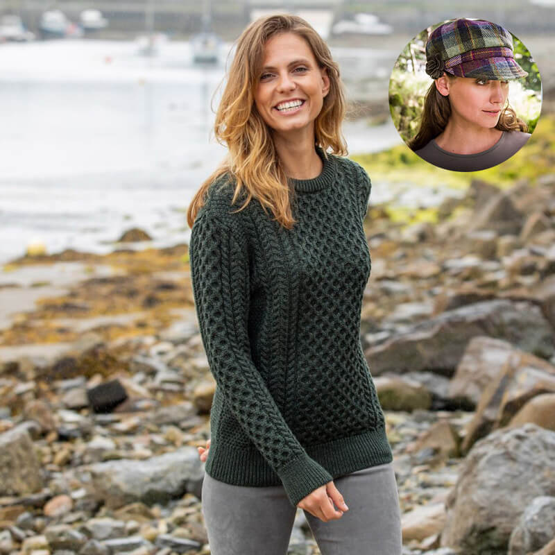 The Timeless Irish Style Bundle for Her: Aran Sweater & Newsboy Cap - Image 7
