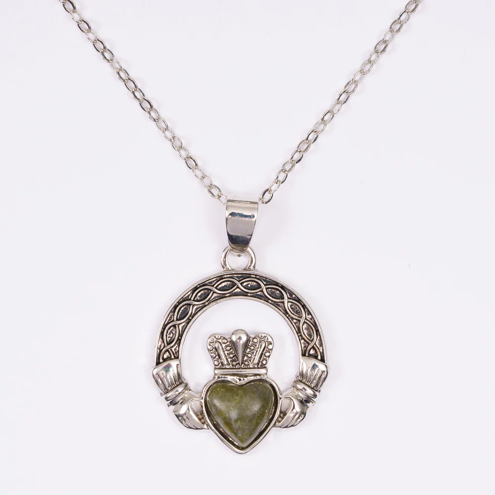 Connemara Marble Claddagh Drop Earrings & Pendant - Image 3