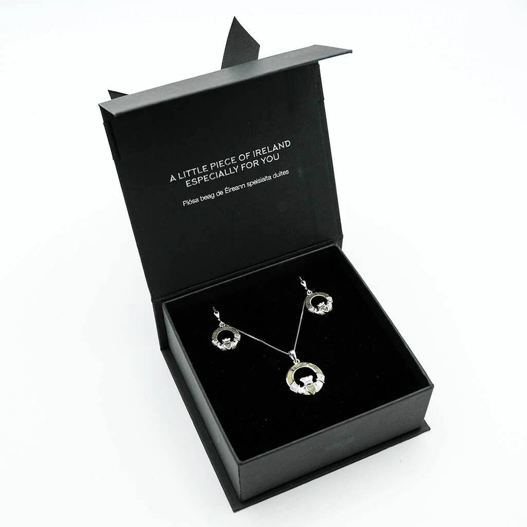 Connemara Marble Claddagh Drop Jewelry Set - Image 4