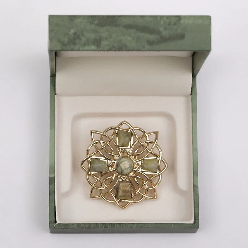 Connemara Marble Cross Brooch - Image 3