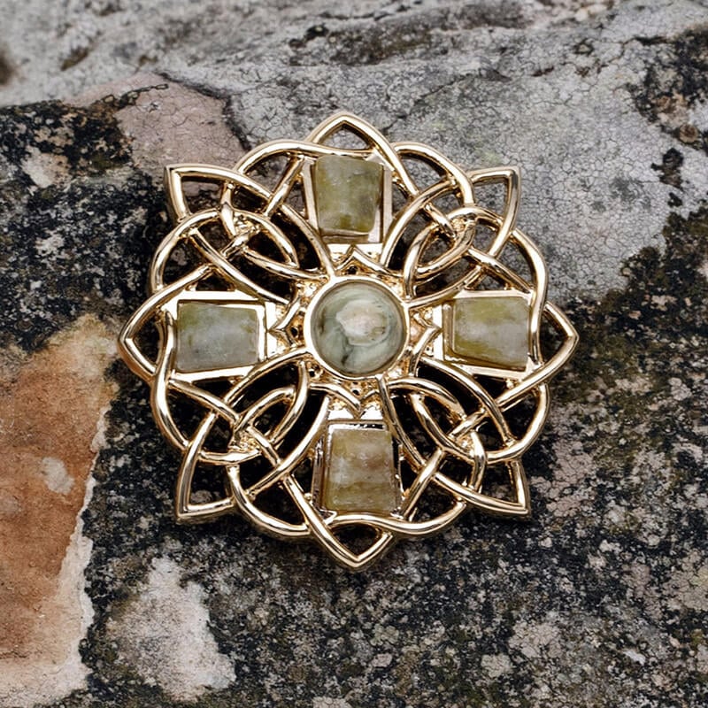 Connemara Marble Cross Brooch - Image 4