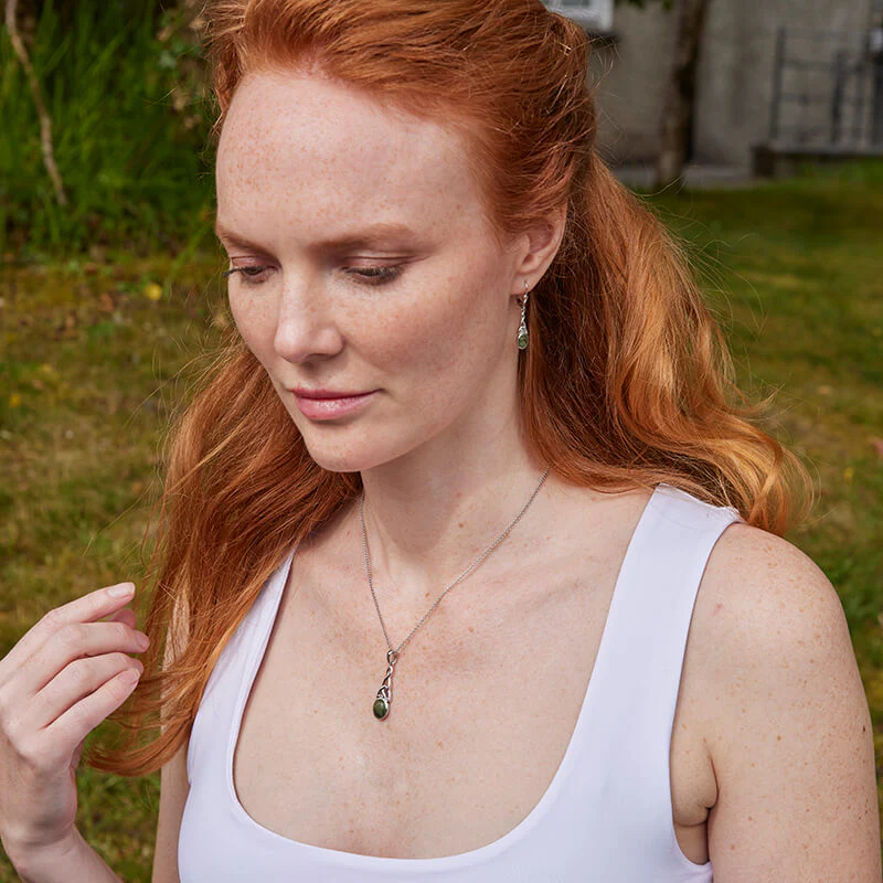 Connemara Marble Trinity Knot Drop Jewelry Set - Image 3