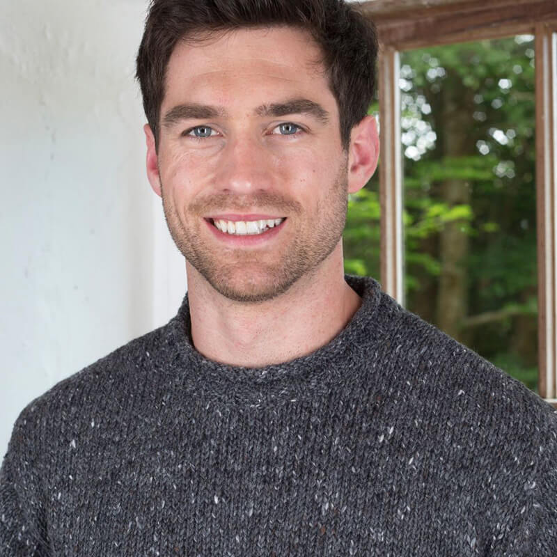 Donegal Curl Neck Aran Sweater - Image 3