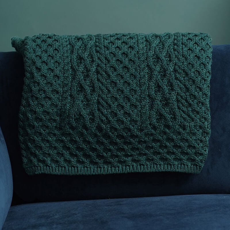 Fisherman Classic Aran Wool Blanket - Image 4