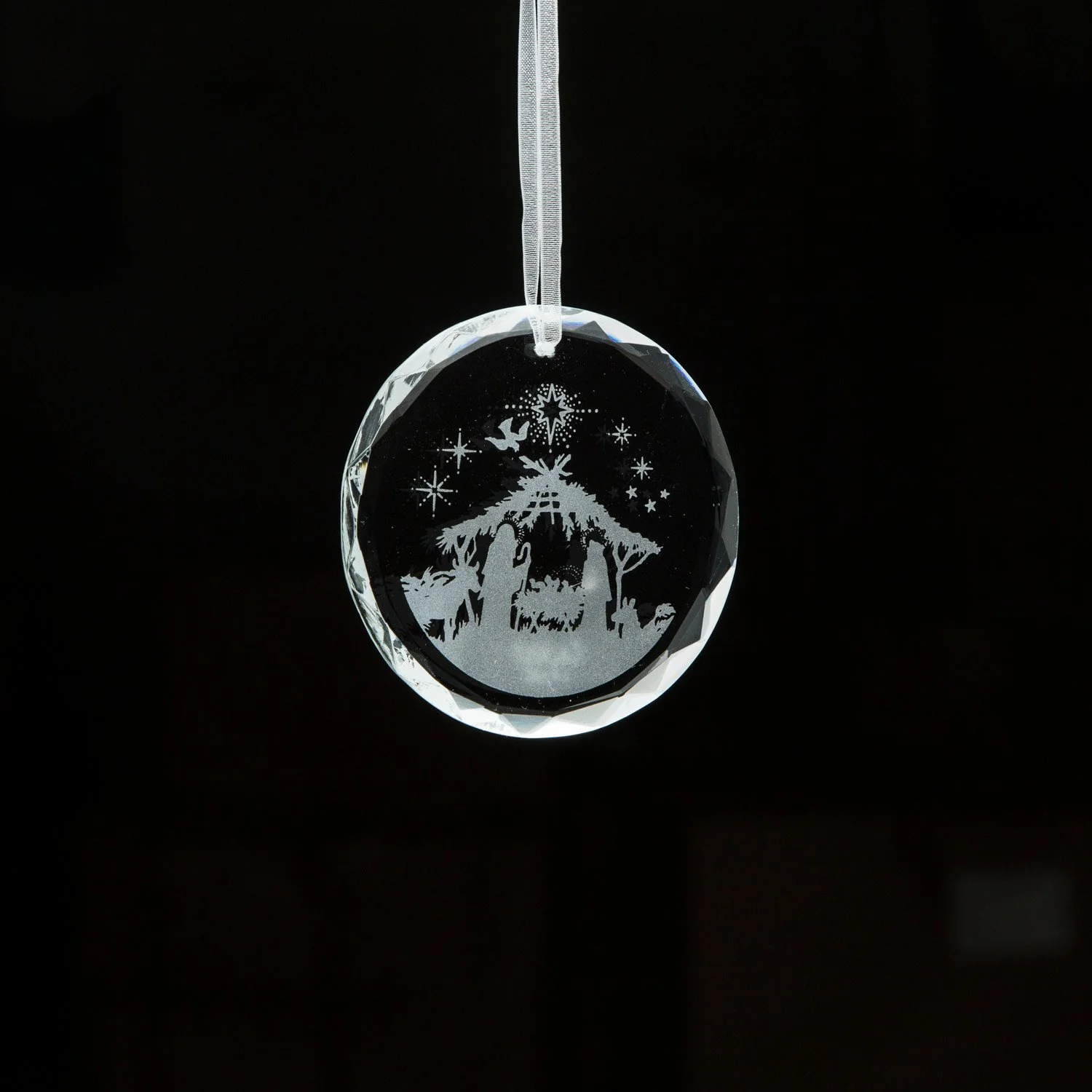 Galway Crystal Nativity Scene Hanging Decoration