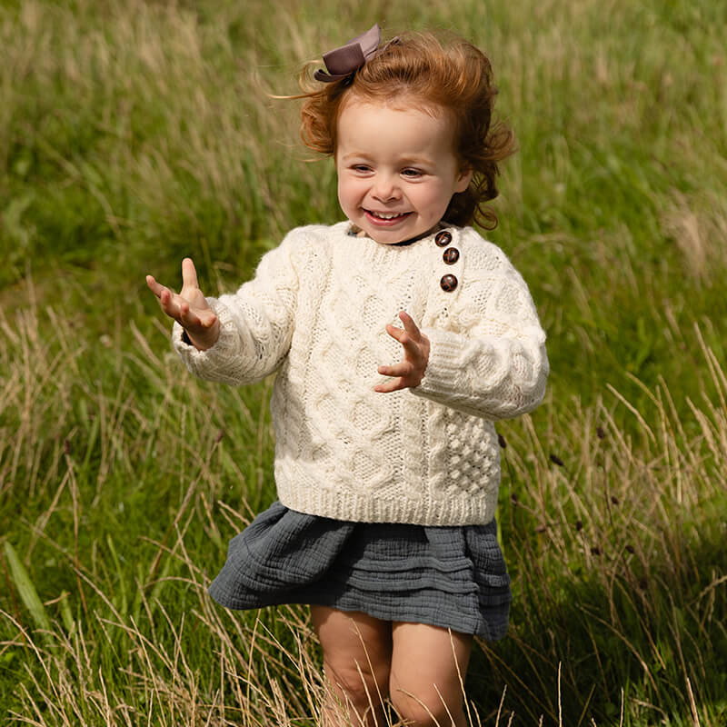Hand Knit Baby Aran Sweater