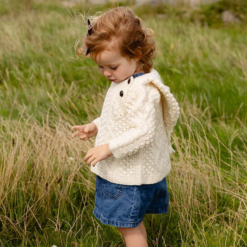 Hand Knit Baby Aran Sweater - Image 2