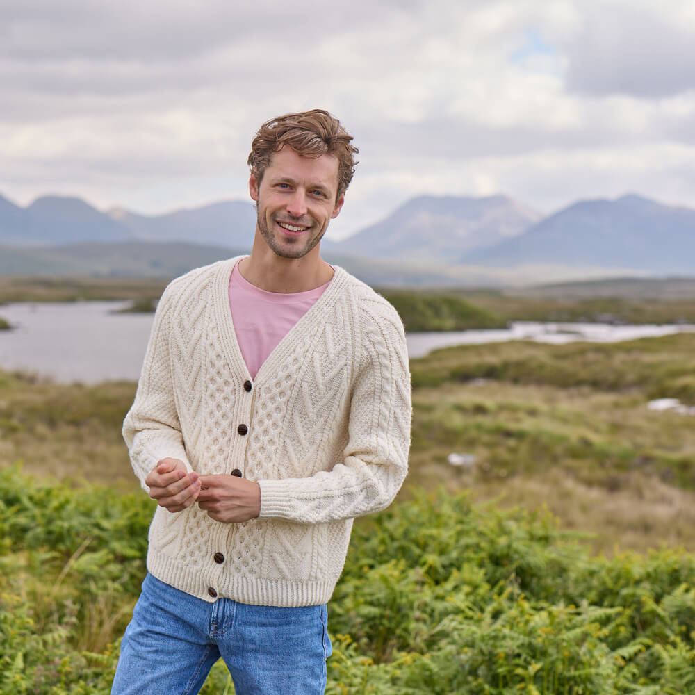 Handknit V-Neck Cardigan - Image 2