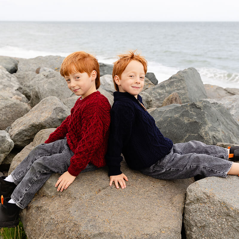 Kids Traditional Aran Sweater - Image 3