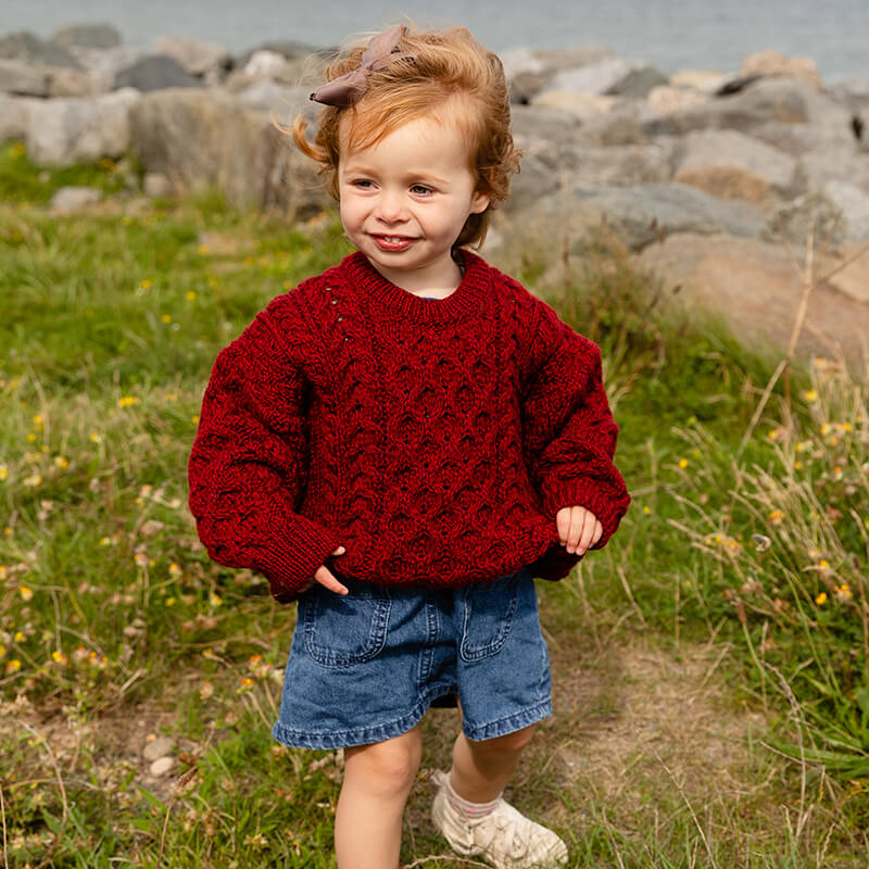 Kids Traditional Aran Sweater - Image 4