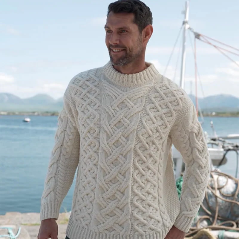 Men's Trellis Aran Sweater - Image 2