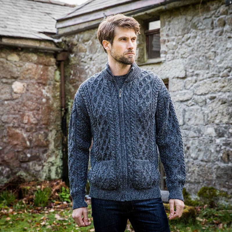 Men's Aran Zip Cardigan - Image 10