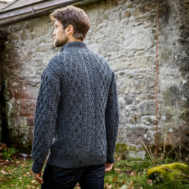 Men's Aran Zip Cardigan - Image 11