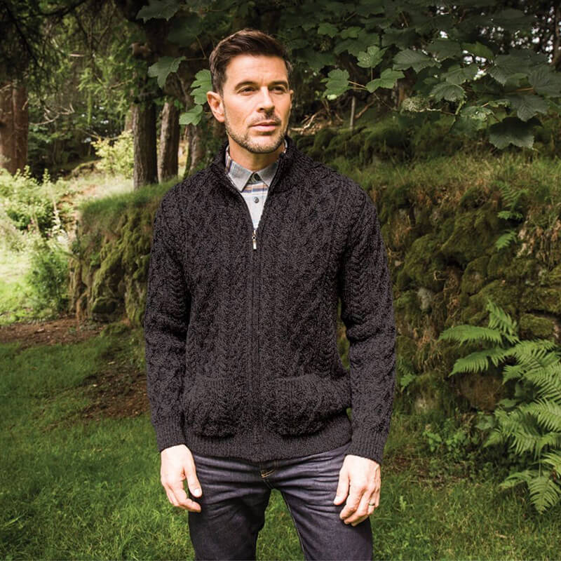 Men's Aran Zip Cardigan - Image 12