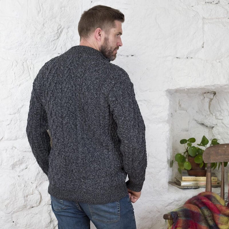 Men's Aran Zip Cardigan - Image 3