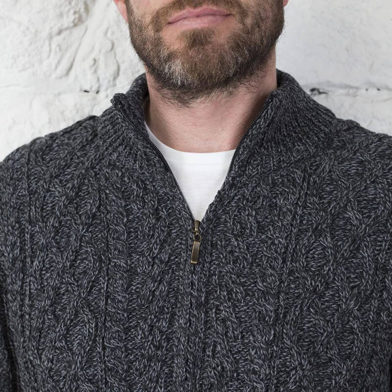 Men's Aran Zip Cardigan - Image 5