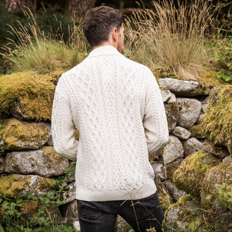 Men's Aran Zip Cardigan - Image 7