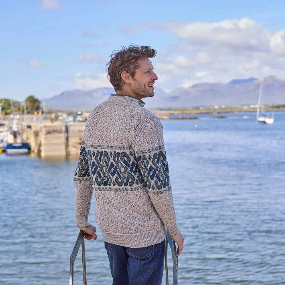 Men's Celtic Knot Aran Sweater - Image 2