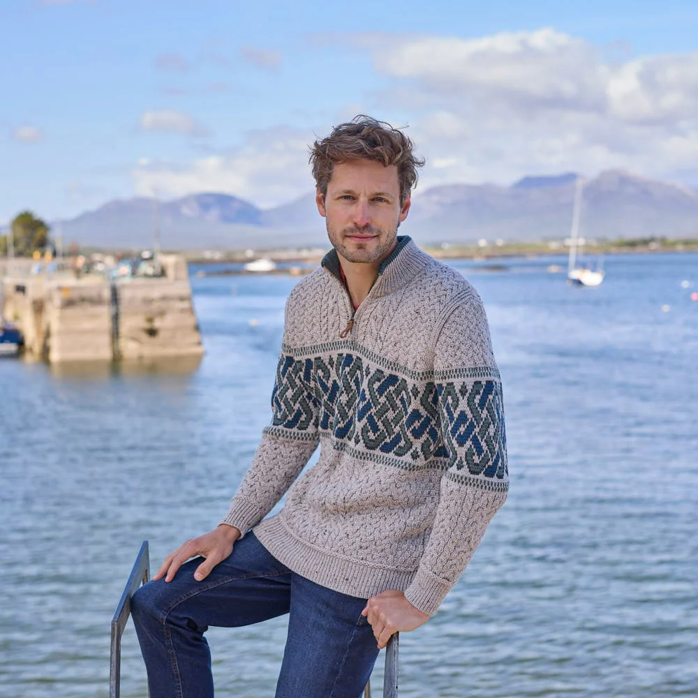 Men's Celtic Knot Aran Sweater - Image 3