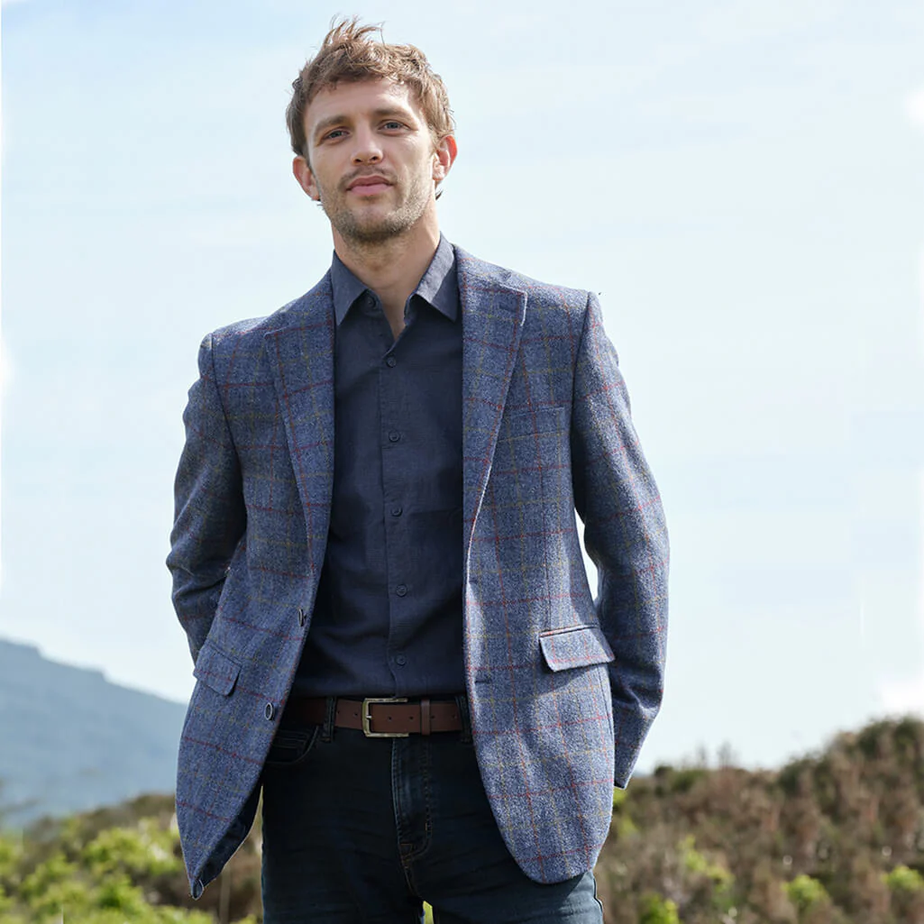 Men's Classic Irish Tweed Plaid Blazer