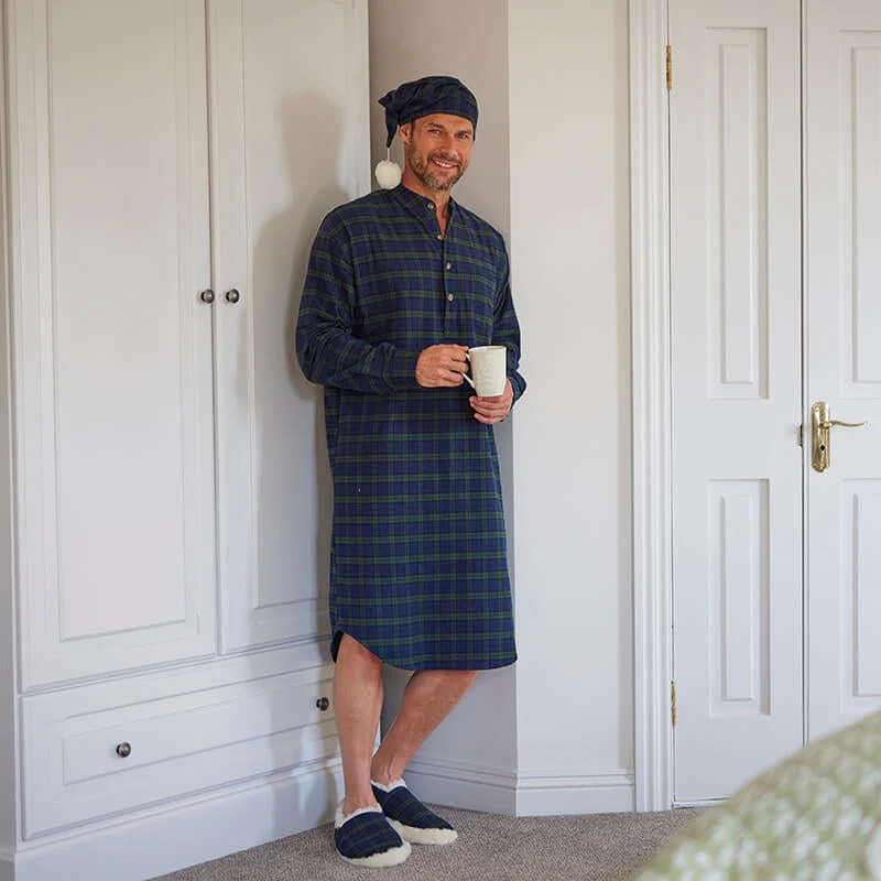 Men's Cotton Flannel Nightshirt - Image 3