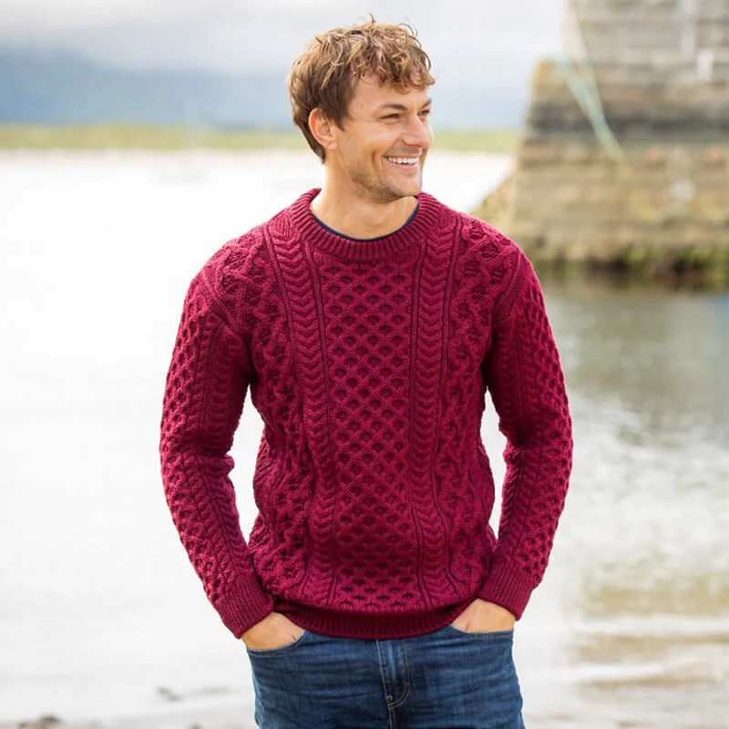 Men's Crew Neck Irish Wool Classic Sweater - Image 2