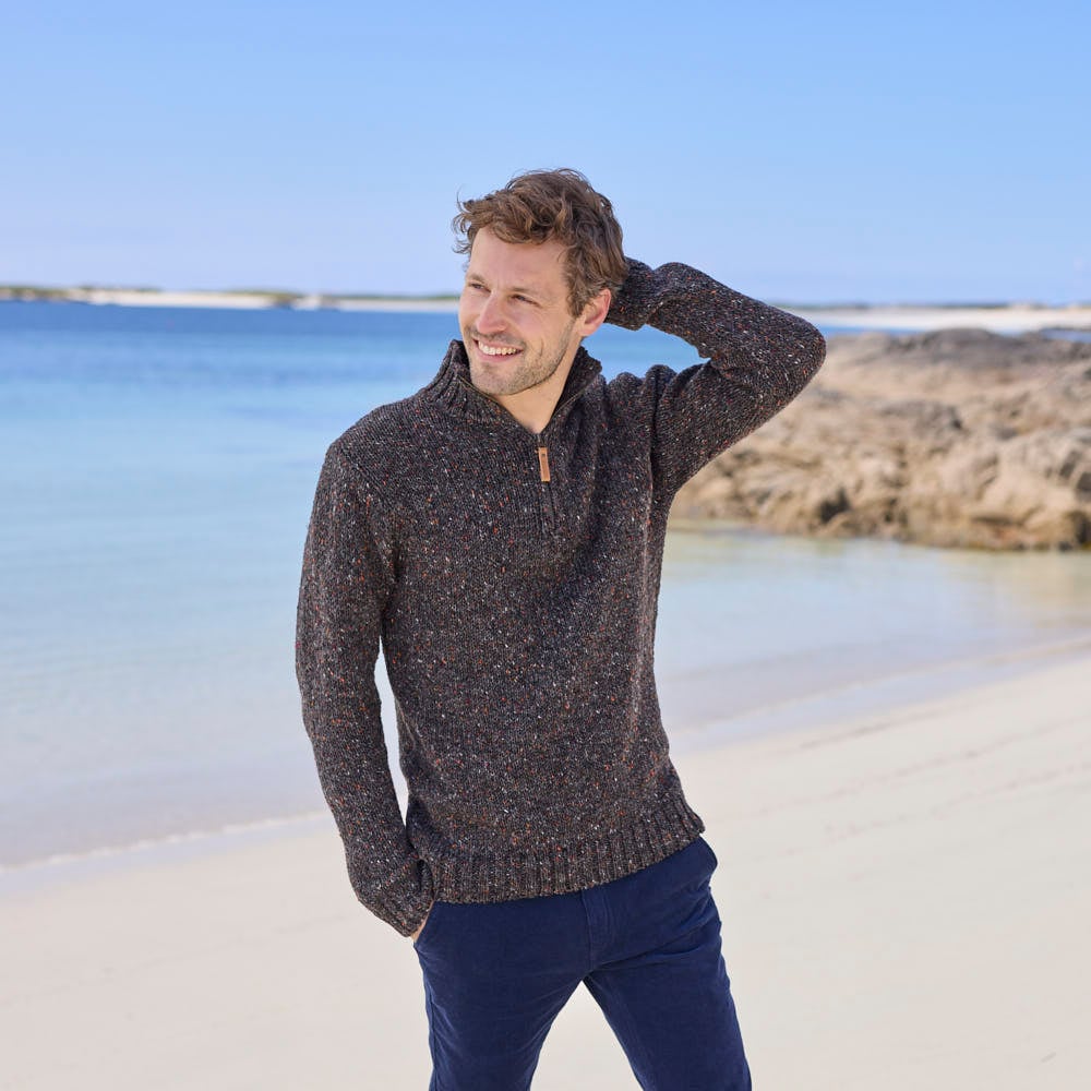 Men's Half-Zip Fleck Sweater - Image 3