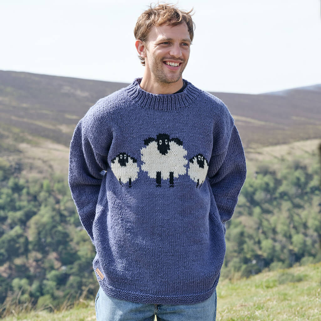 Men's Hand Knitted Wool Sheep Sweater
