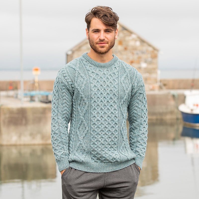 Men's Heritage Crew Neck Aran Sweater - Image 3