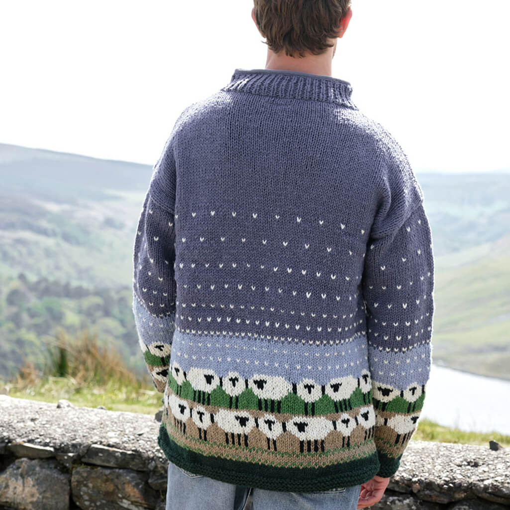Men's Signature Half- Zip Hand-Knit Sheep Sweater - Image 2