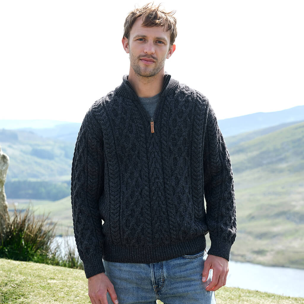Men's Signature Half Zip Irish Wool Sweater - Image 4