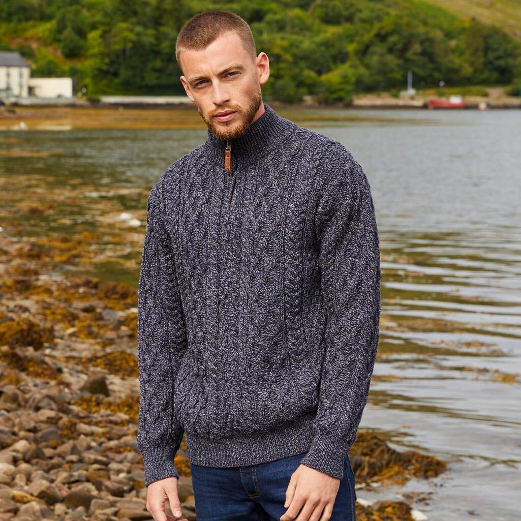 Men's Signature Half Zip Irish Wool Sweater - Image 7