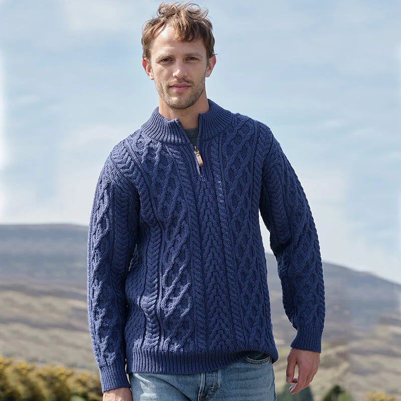 Men's Signature Half Zip Irish Wool Sweater - Image 8