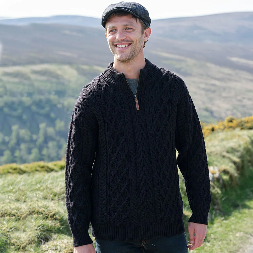 Men's Signature Half Zip Irish Wool Sweater - Image 9