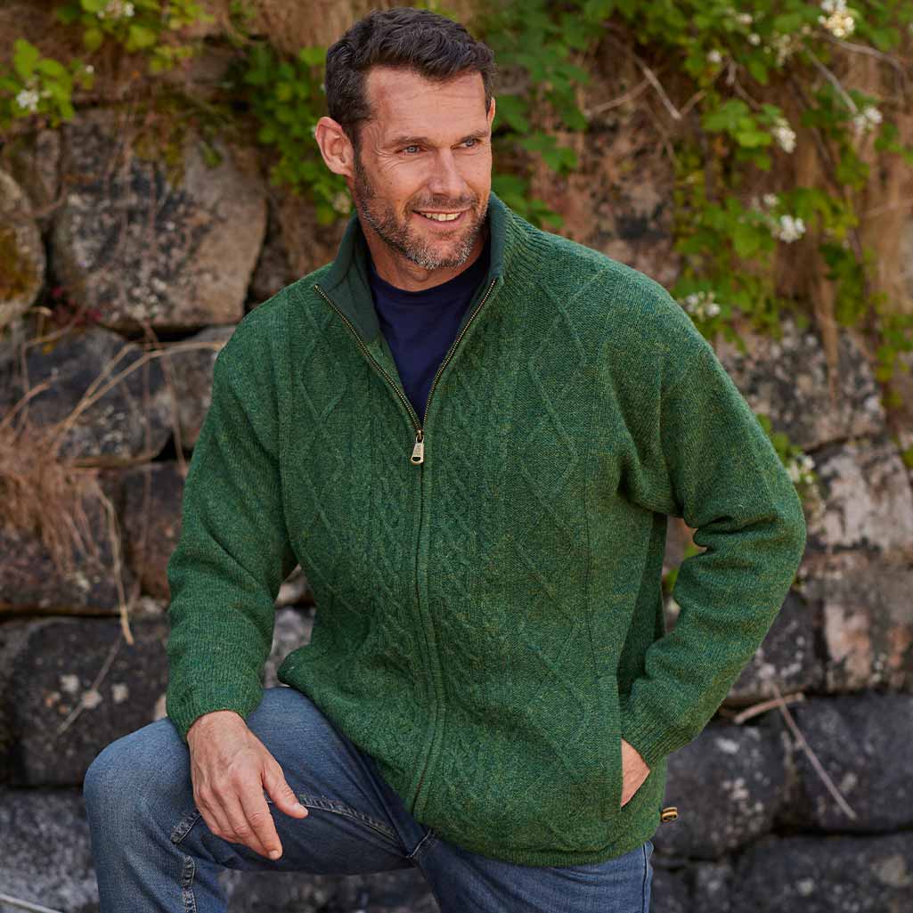 Men's Signature Lined Fisherman Zipper Cardigan - Image 3