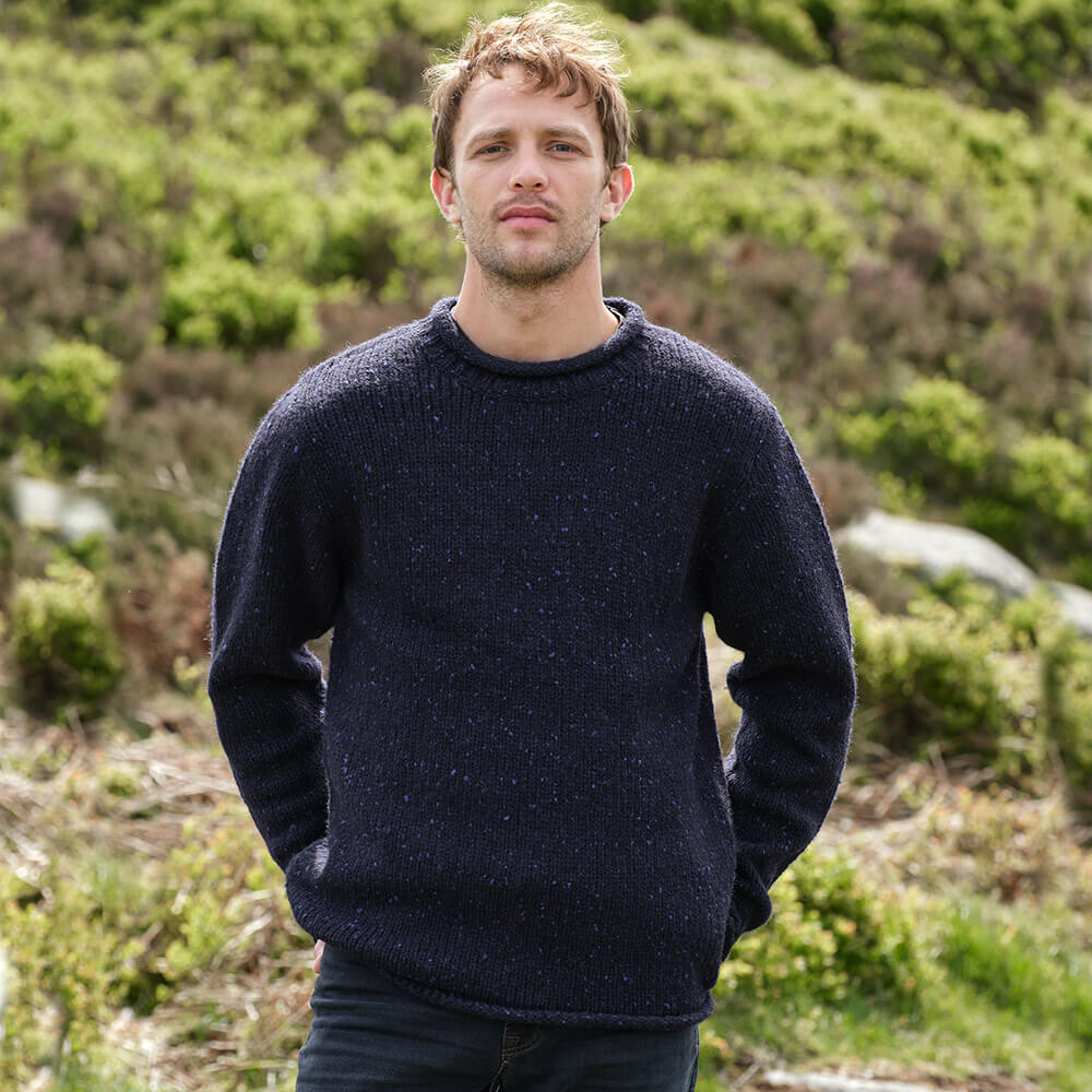 Men's Traditional Fisherman Irish Wool Sweater - Image 6