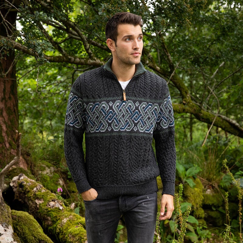 Mens Newgrange Celtic Sweater - Image 2