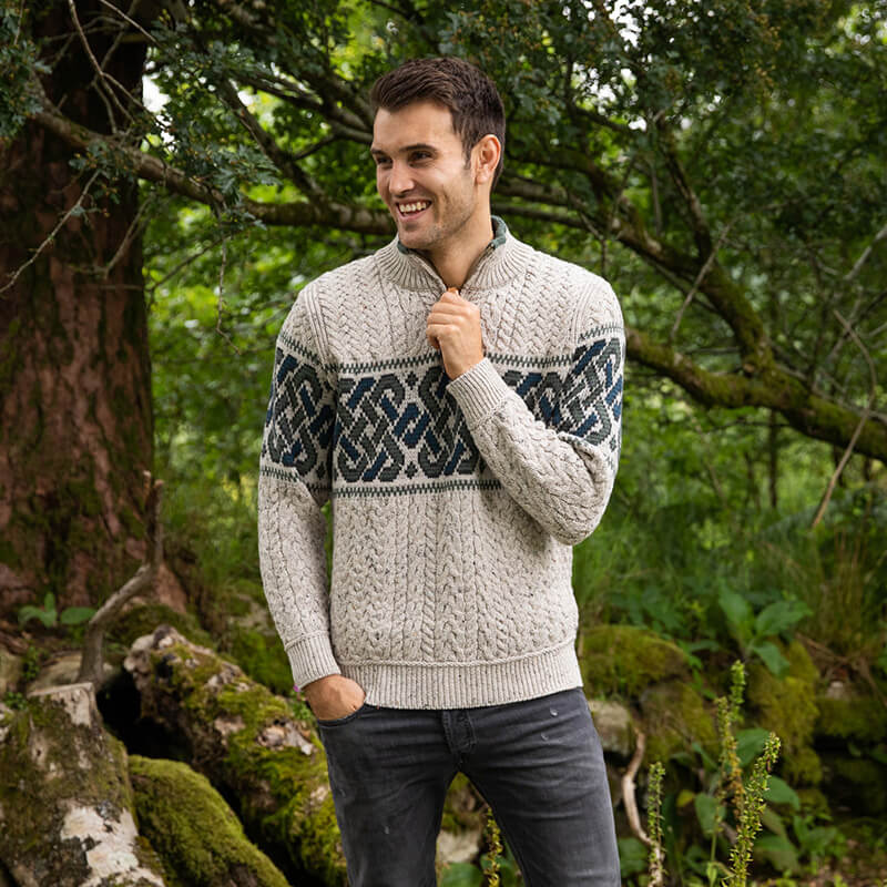 Mens Newgrange Celtic Sweater - Image 3