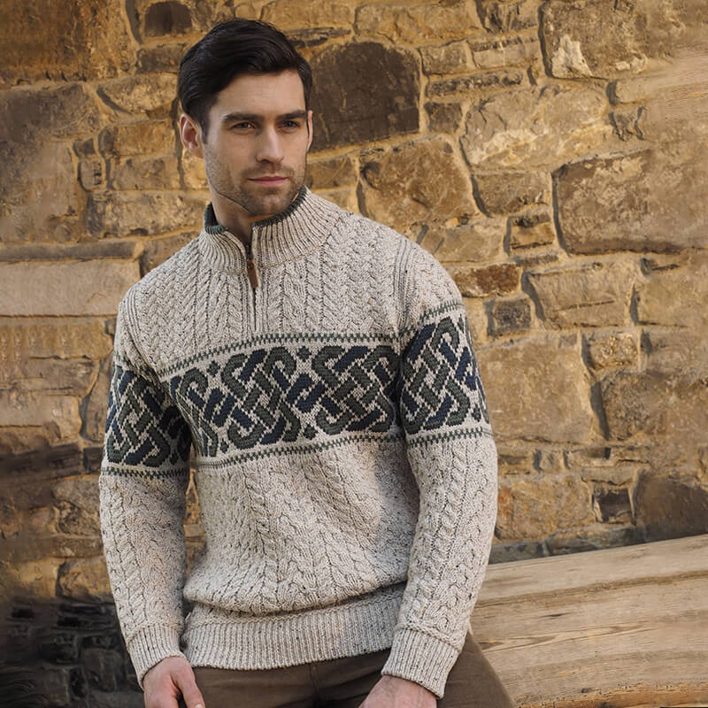 Mens Newgrange Celtic Sweater - Image 5
